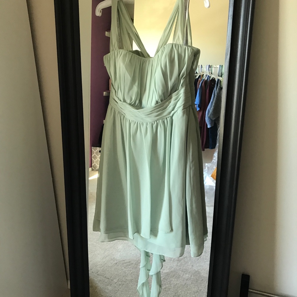 Alfred Angelo sage green short dress!